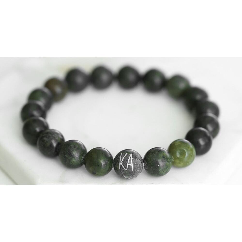 RETAIL $45 Kinsley Armelle Orbit Collection Moss Bracelet! 10mm *VELVET Gift BAG